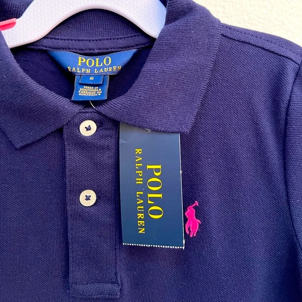 Polo Ralph Lauren Pleated Cotton Polo Navy Dress size 5&6